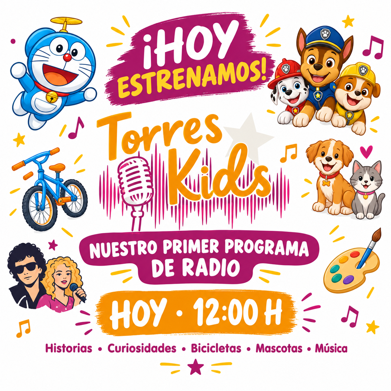 Cartel de Torres Kids: estreno del primer programa de la nueva temporada de radio escolar