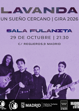 Cartel del concierto de Lavanda en Fulanita de Tal, Madrid, el 29 de octubre de 2026