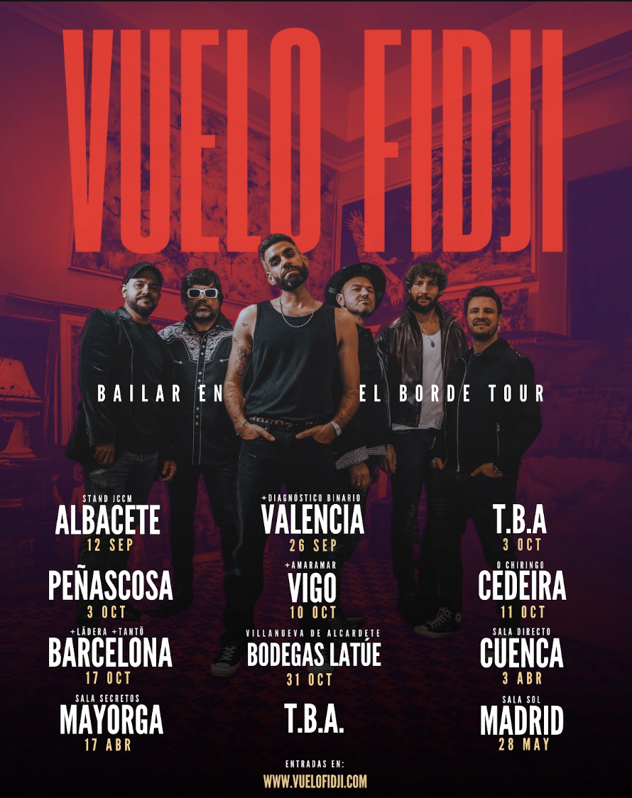 Cartel de la gira de Vuelo Fidji